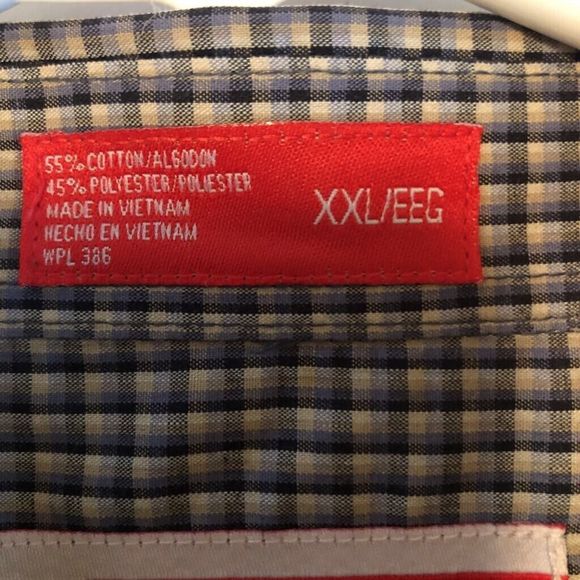 Ezs By Haggar Mens Button Down Shirt Multicolor Plaid Long Sleeve Pocket XXL - Picture 5 of 7